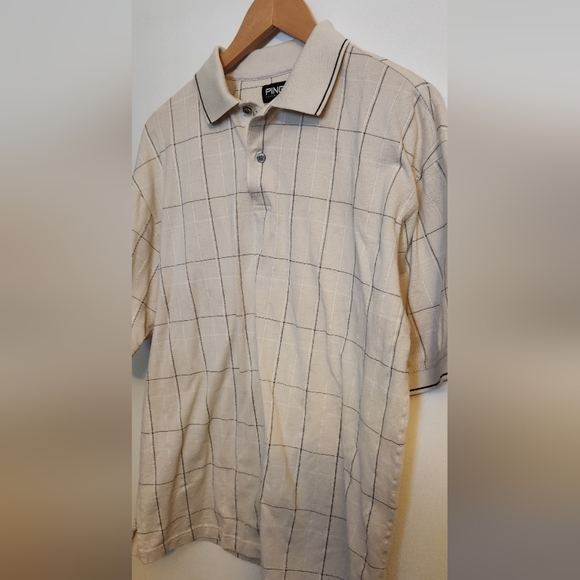 Ping Men's Light Tan Checkered Shirt - Picture 4 of 5